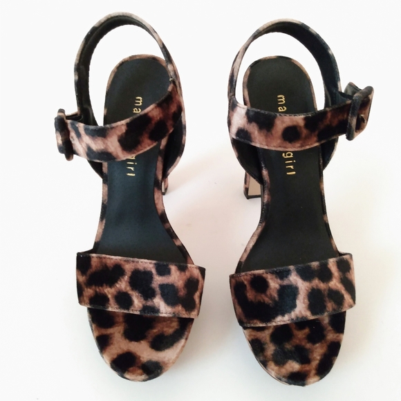 Madden Girl Fabric Animal Print Strap Heels sz 6.5 - Picture 4 of 8